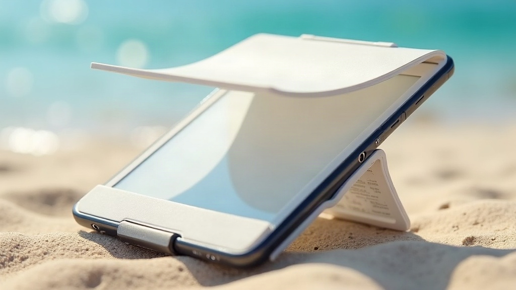 Lightweight Clip-On Sunshades for E-Reader Screens at the Beach